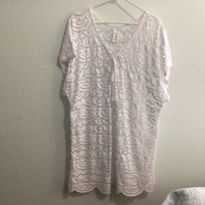 Time and Tru White Swimsuit Cover